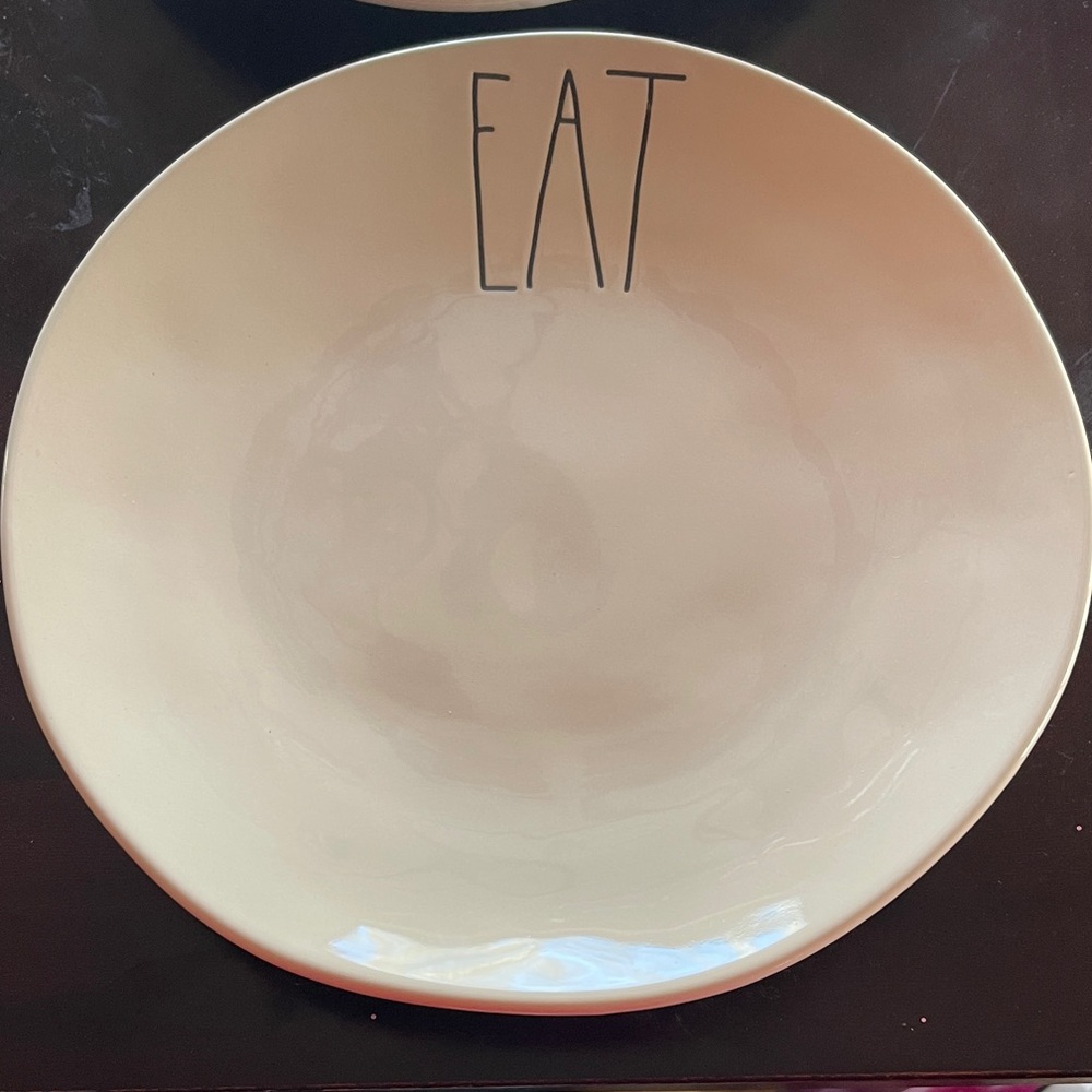Rae Dunn Dinner Plates with 'EAT' Text • Lot of 6 Total